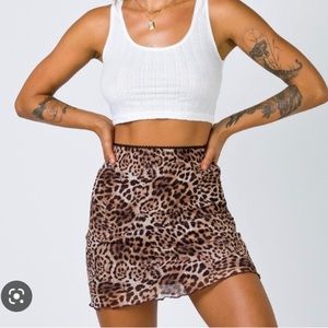 princess polly leopard/cheetah print skirt